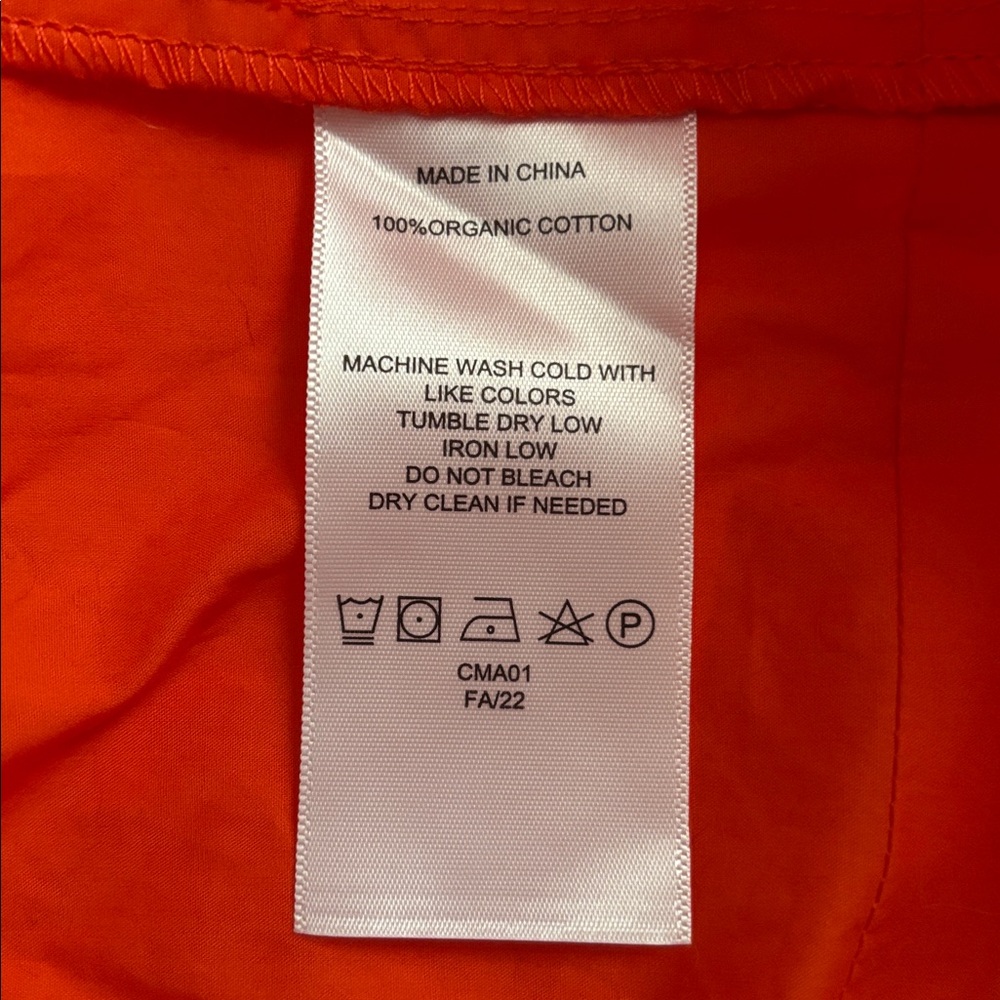 NWT Quince 100% Organic Cotton Poplin Tiered Maxi Dress Vermillion Red Size XL - Picture 15 of 15